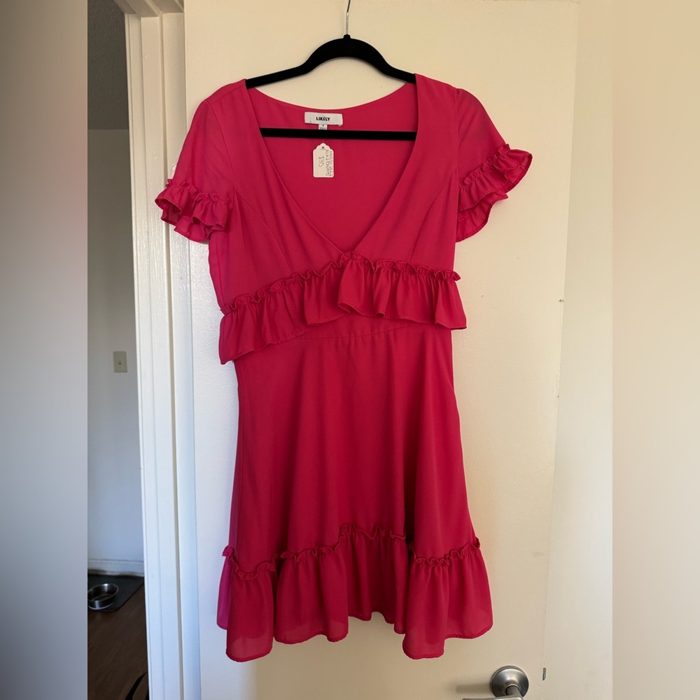 Pink Likely ruffle dress size 8
